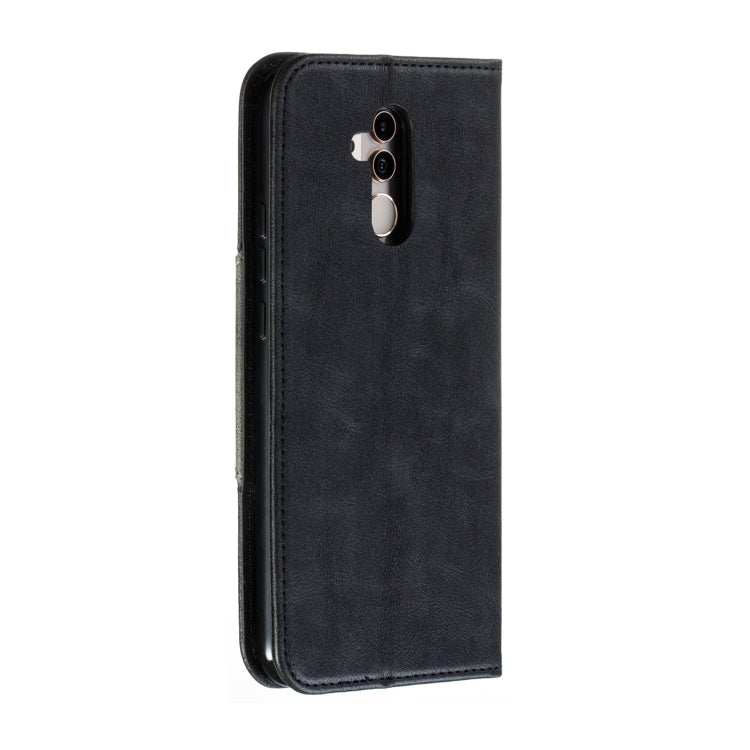 For Huawei Mate 20 Lite / Maimang 7 Splicing Color Magnetic Hem Horizontal Flip Leather Case with Holder & Card Slots