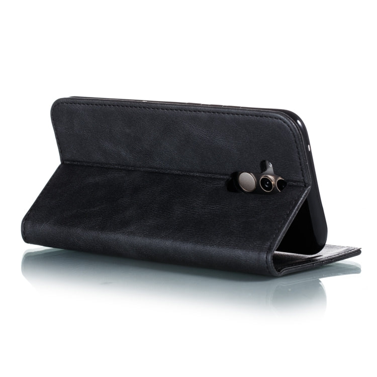 For Huawei Mate 20 Lite / Maimang 7 Splicing Color Magnetic Hem Horizontal Flip Leather Case with Holder & Card Slots