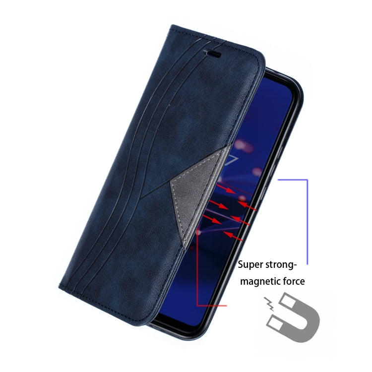 For Huawei Mate 20 Lite / Maimang 7 Splicing Color Magnetic Hem Horizontal Flip Leather Case with Holder & Card Slots