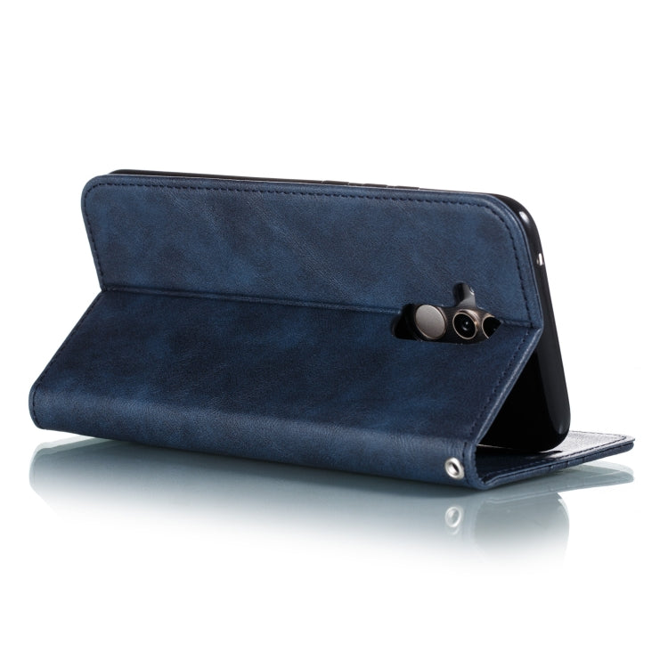For Huawei Mate 20 Lite / Maimang 7 Splicing Color Magnetic Hem Horizontal Flip Leather Case with Holder & Card Slots