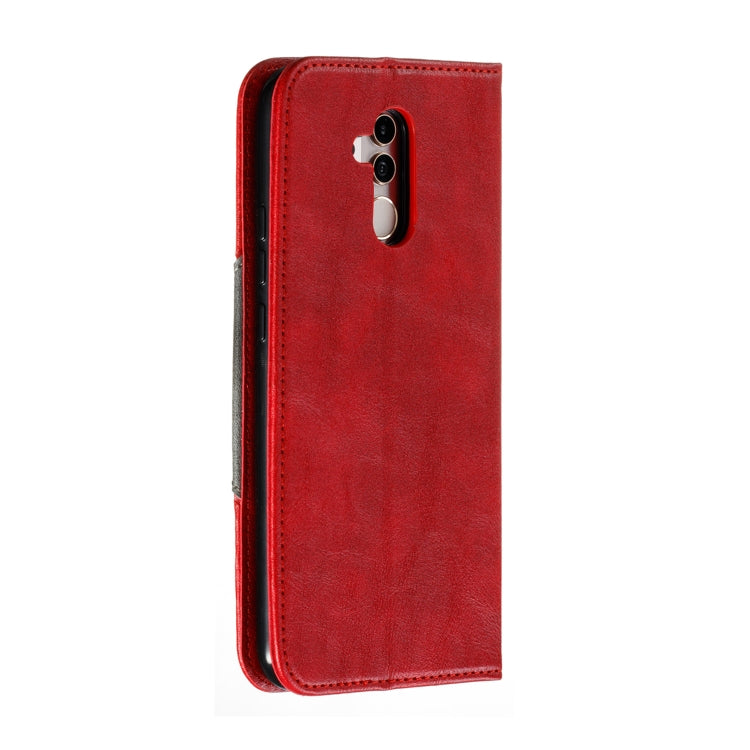 For Huawei Mate 20 Lite / Maimang 7 Splicing Color Magnetic Hem Horizontal Flip Leather Case with Holder & Card Slots