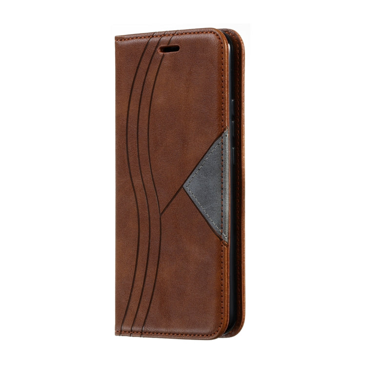 For Huawei Mate 20 Lite / Maimang 7 Splicing Color Magnetic Hem Horizontal Flip Leather Case with Holder & Card Slots