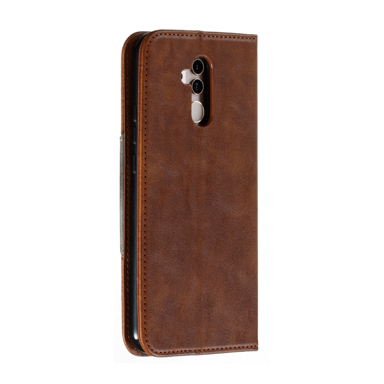 For Huawei Mate 20 Lite / Maimang 7 Splicing Color Magnetic Hem Horizontal Flip Leather Case with Holder & Card Slots