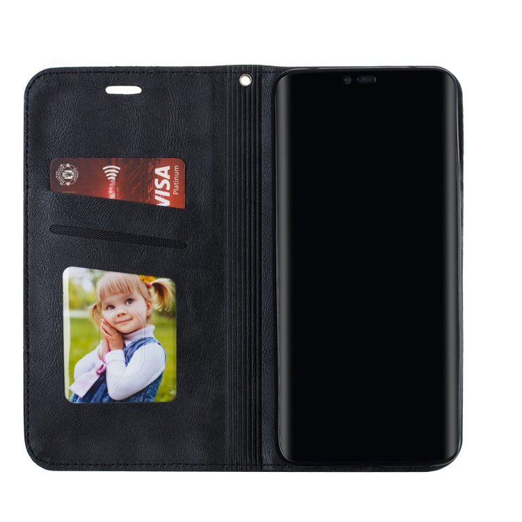 For Huawei Mate 20 Pro Splicing Color Magnetic Hem Horizontal Flip Leather Case with Holder & Card Slots