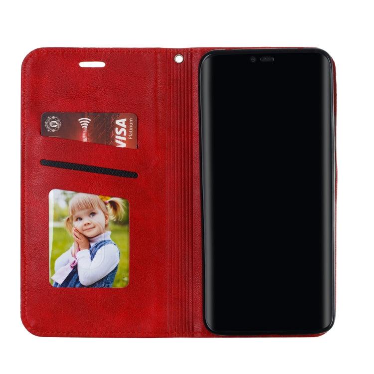 For Huawei Mate 20 Pro Splicing Color Magnetic Hem Horizontal Flip Leather Case with Holder & Card Slots