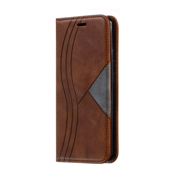 For Huawei Mate 20 Pro Splicing Color Magnetic Hem Horizontal Flip Leather Case with Holder & Card Slots
