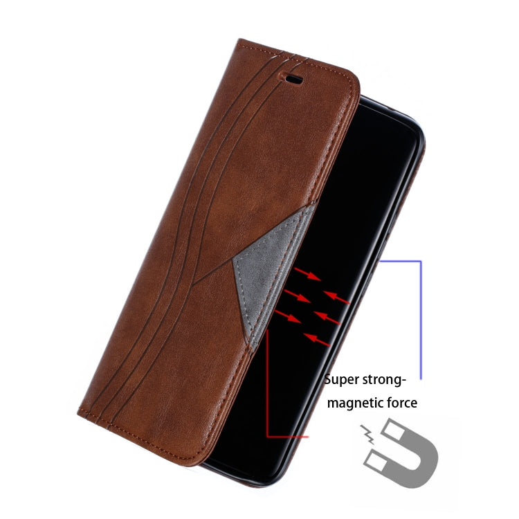 For Huawei Mate 20 Pro Splicing Color Magnetic Hem Horizontal Flip Leather Case with Holder & Card Slots