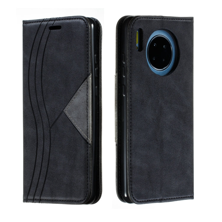 For Huawei Mate 30 Splicing Color Magnetic Hem Horizontal Flip Leather Case with Holder & Card Slots