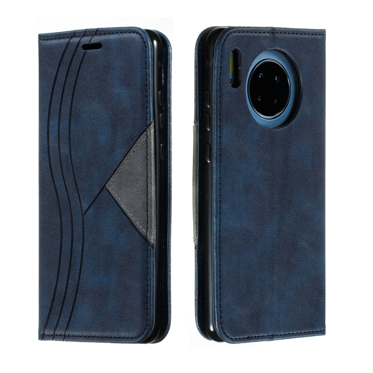 For Huawei Mate 30 Splicing Color Magnetic Hem Horizontal Flip Leather Case with Holder & Card Slots