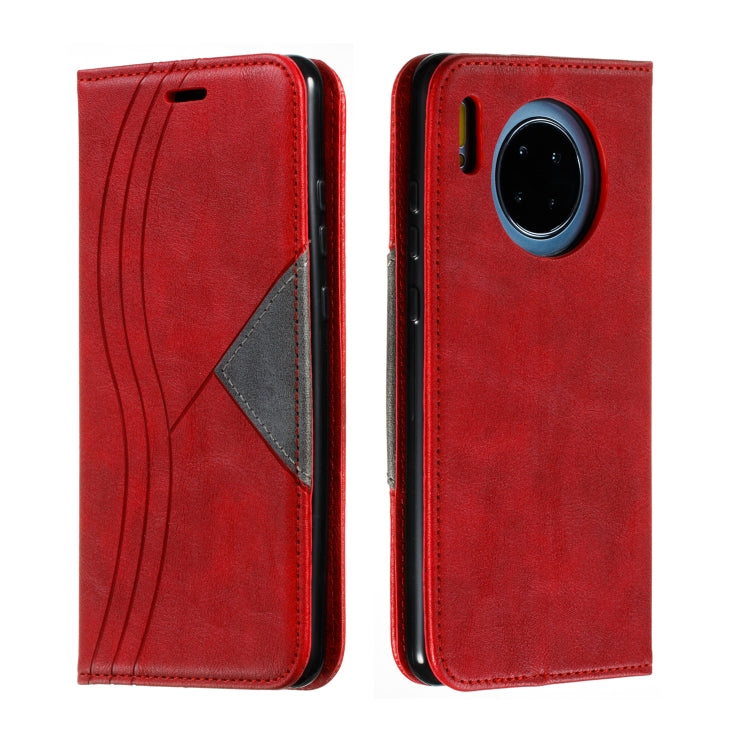 For Huawei Mate 30 Splicing Color Magnetic Hem Horizontal Flip Leather Case with Holder & Card Slots
