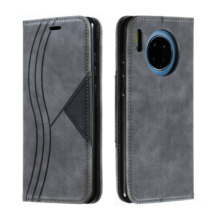 For Huawei Mate 30 Splicing Color Magnetic Hem Horizontal Flip Leather Case with Holder & Card Slots