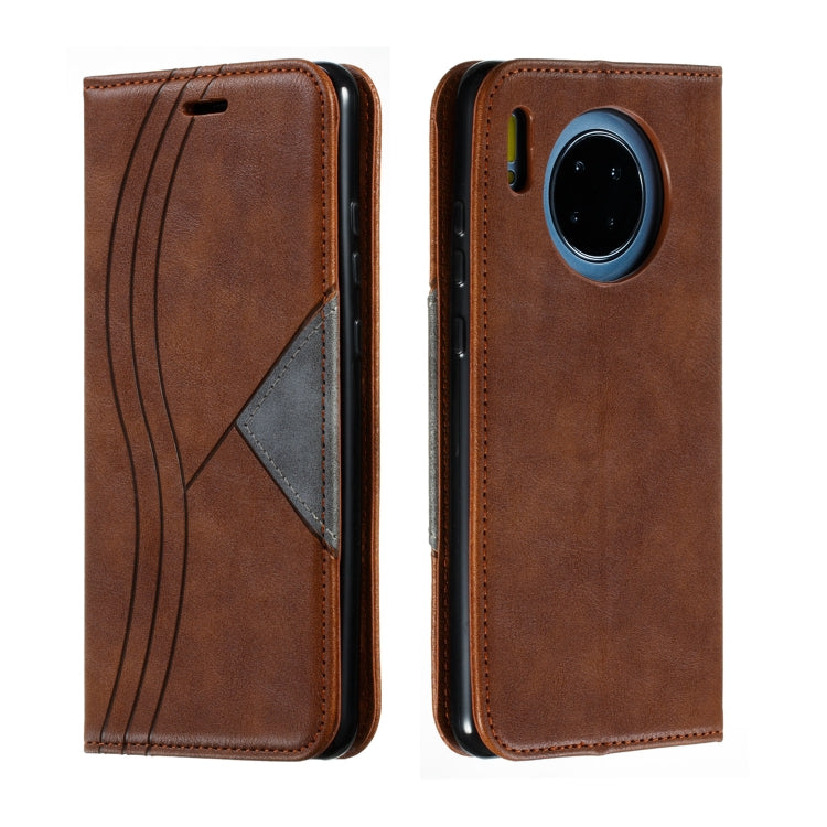 For Huawei Mate 30 Splicing Color Magnetic Hem Horizontal Flip Leather Case with Holder & Card Slots