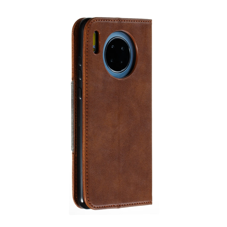 For Huawei Mate 30 Splicing Color Magnetic Hem Horizontal Flip Leather Case with Holder & Card Slots