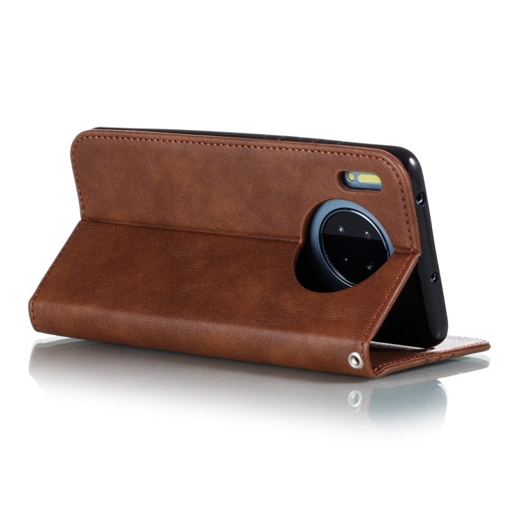 For Huawei Mate 30 Splicing Color Magnetic Hem Horizontal Flip Leather Case with Holder & Card Slots