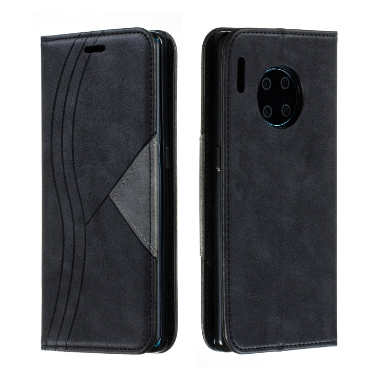 For Huawei Mate 30 Pro Splicing Color Magnetic Hem Horizontal Flip Leather Case with Holder & Card Slots