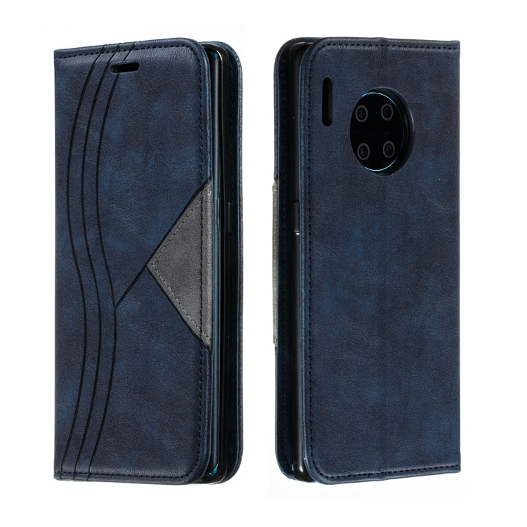 For Huawei Mate 30 Pro Splicing Color Magnetic Hem Horizontal Flip Leather Case with Holder & Card Slots
