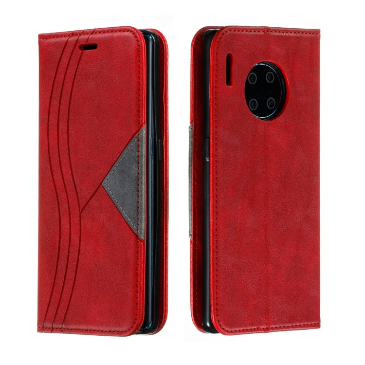 For Huawei Mate 30 Pro Splicing Color Magnetic Hem Horizontal Flip Leather Case with Holder & Card Slots