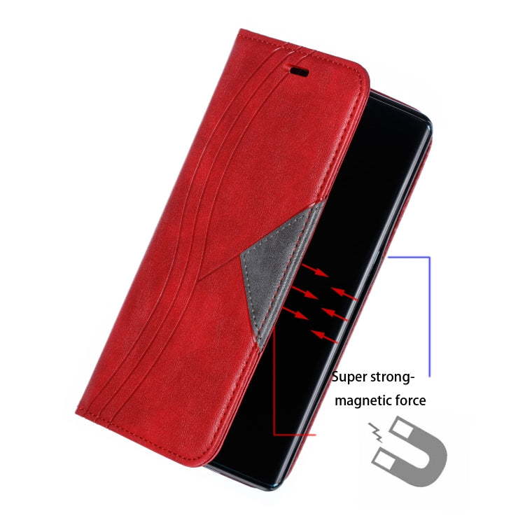 For Huawei Mate 30 Pro Splicing Color Magnetic Hem Horizontal Flip Leather Case with Holder & Card Slots