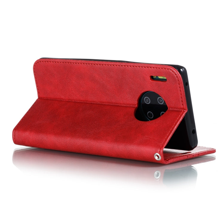 For Huawei Mate 30 Pro Splicing Color Magnetic Hem Horizontal Flip Leather Case with Holder & Card Slots