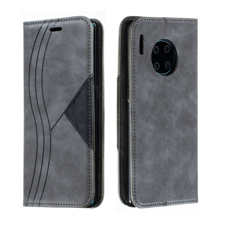 For Huawei Mate 30 Pro Splicing Color Magnetic Hem Horizontal Flip Leather Case with Holder & Card Slots