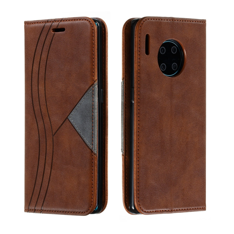 For Huawei Mate 30 Pro Splicing Color Magnetic Hem Horizontal Flip Leather Case with Holder & Card Slots