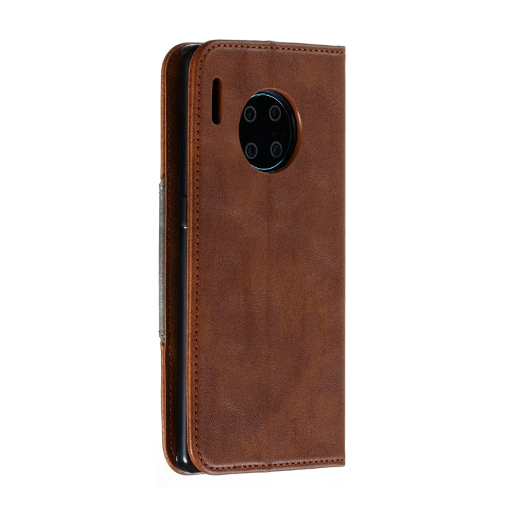 For Huawei Mate 30 Pro Splicing Color Magnetic Hem Horizontal Flip Leather Case with Holder & Card Slots