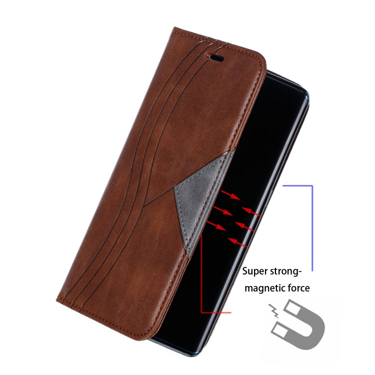 For Huawei Mate 30 Pro Splicing Color Magnetic Hem Horizontal Flip Leather Case with Holder & Card Slots