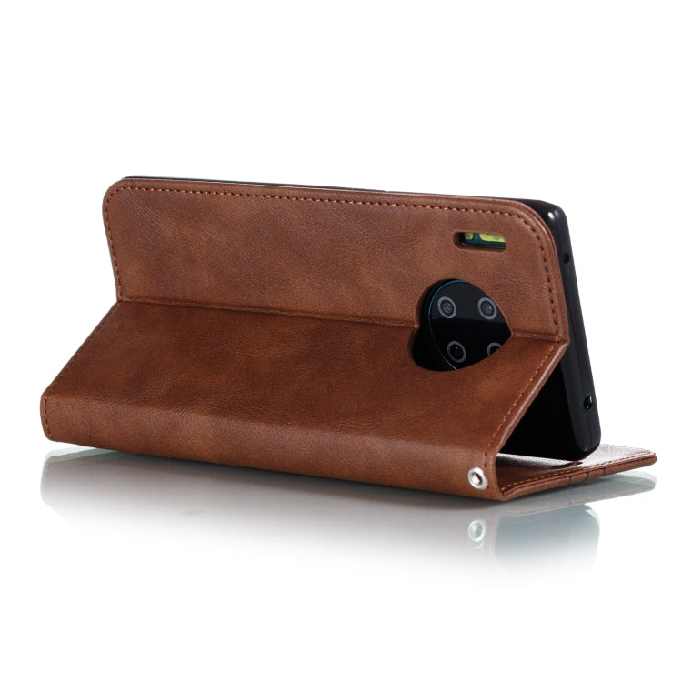 For Huawei Mate 30 Pro Splicing Color Magnetic Hem Horizontal Flip Leather Case with Holder & Card Slots