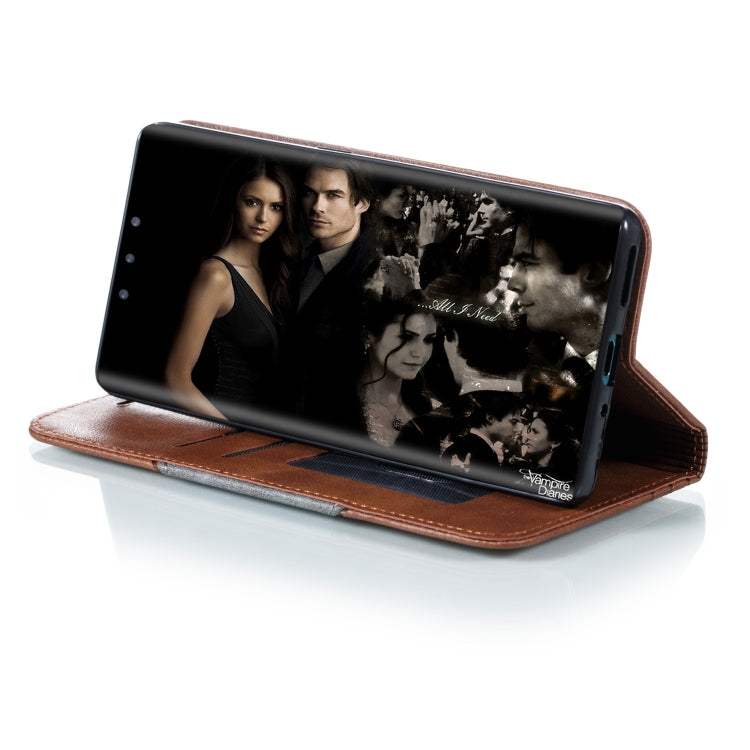 For Huawei Mate 30 Pro Splicing Color Magnetic Hem Horizontal Flip Leather Case with Holder & Card Slots