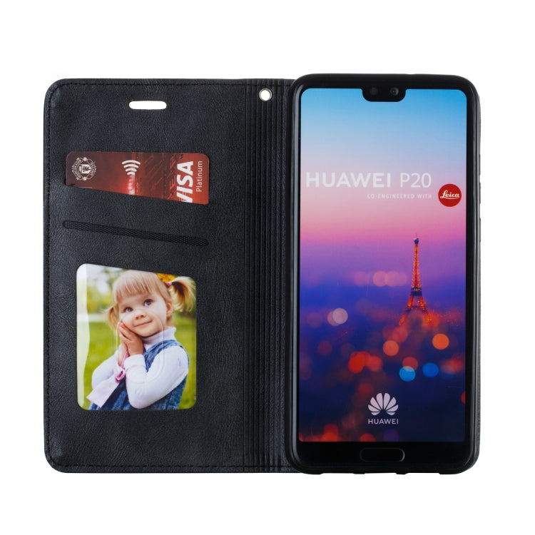 For Huawei P20 Splicing Color Magnetic Hem Horizontal Flip Leather Case with Holder & Card Slots