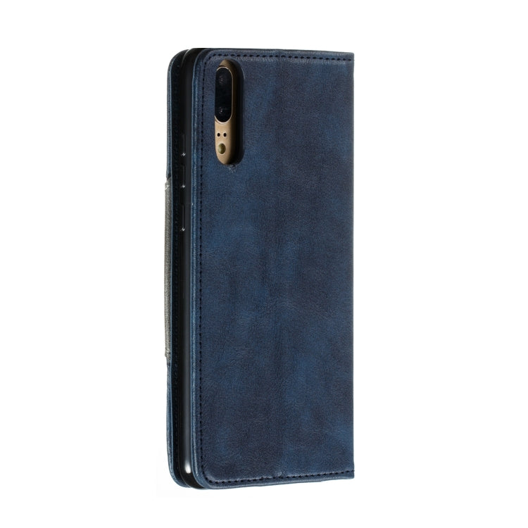 For Huawei P20 Splicing Color Magnetic Hem Horizontal Flip Leather Case with Holder & Card Slots