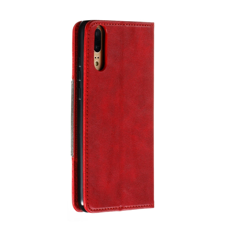 For Huawei P20 Splicing Color Magnetic Hem Horizontal Flip Leather Case with Holder & Card Slots