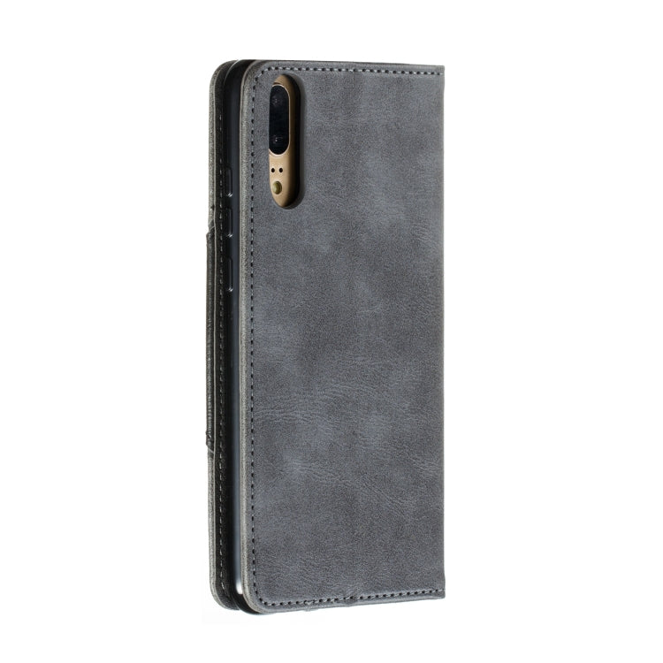 For Huawei P20 Splicing Color Magnetic Hem Horizontal Flip Leather Case with Holder & Card Slots