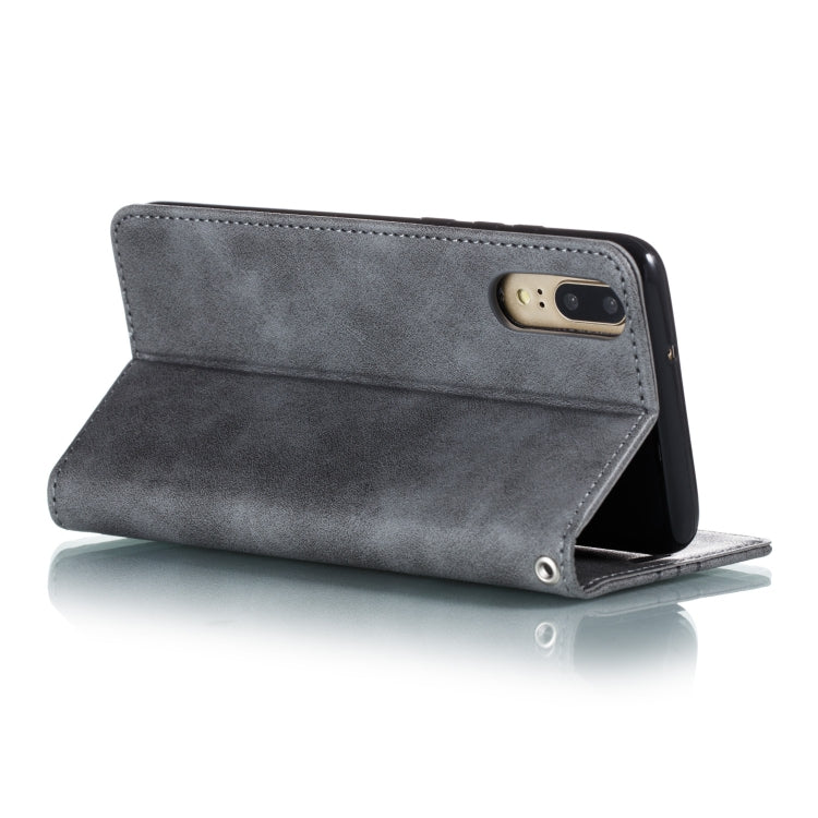 For Huawei P20 Splicing Color Magnetic Hem Horizontal Flip Leather Case with Holder & Card Slots
