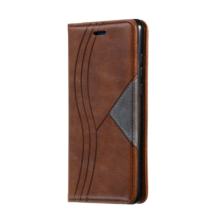For Huawei P20 Splicing Color Magnetic Hem Horizontal Flip Leather Case with Holder & Card Slots