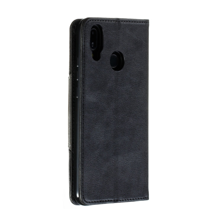 For Huawei P20 Lite Splicing Color Magnetic Hem Horizontal Flip Leather Case with Holder & Card Slots