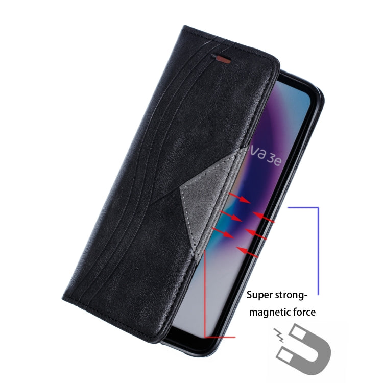 For Huawei P20 Lite Splicing Color Magnetic Hem Horizontal Flip Leather Case with Holder & Card Slots