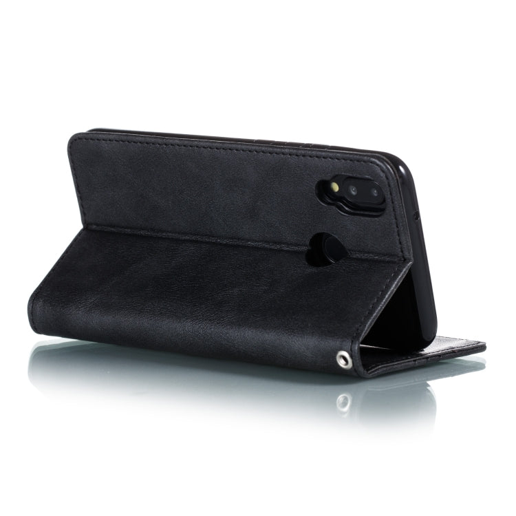 For Huawei P20 Lite Splicing Color Magnetic Hem Horizontal Flip Leather Case with Holder & Card Slots