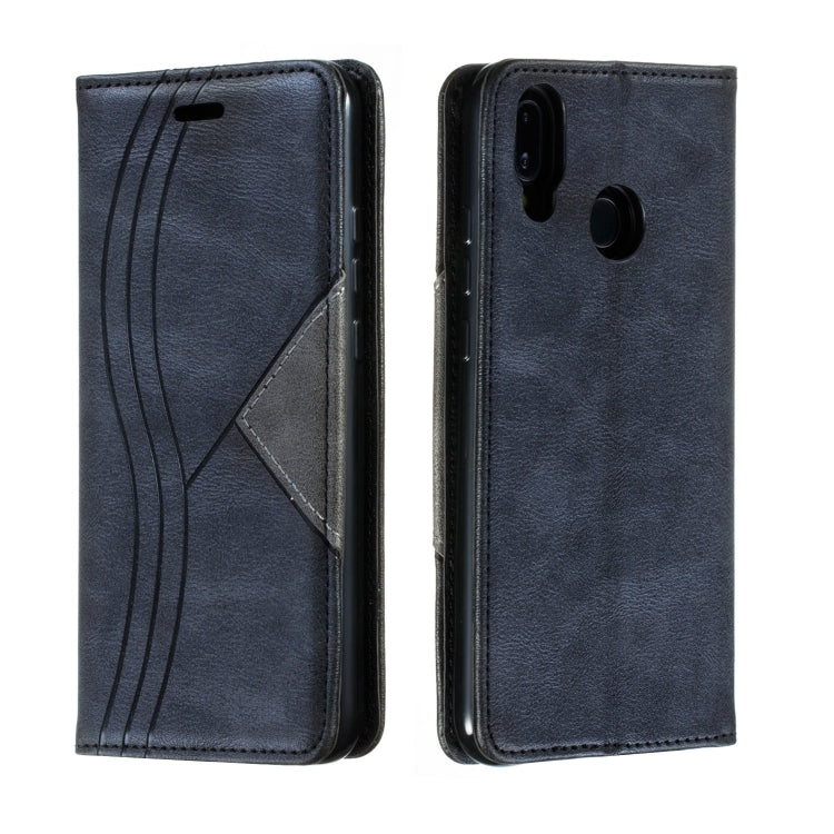 For Huawei P20 Lite Splicing Color Magnetic Hem Horizontal Flip Leather Case with Holder & Card Slots