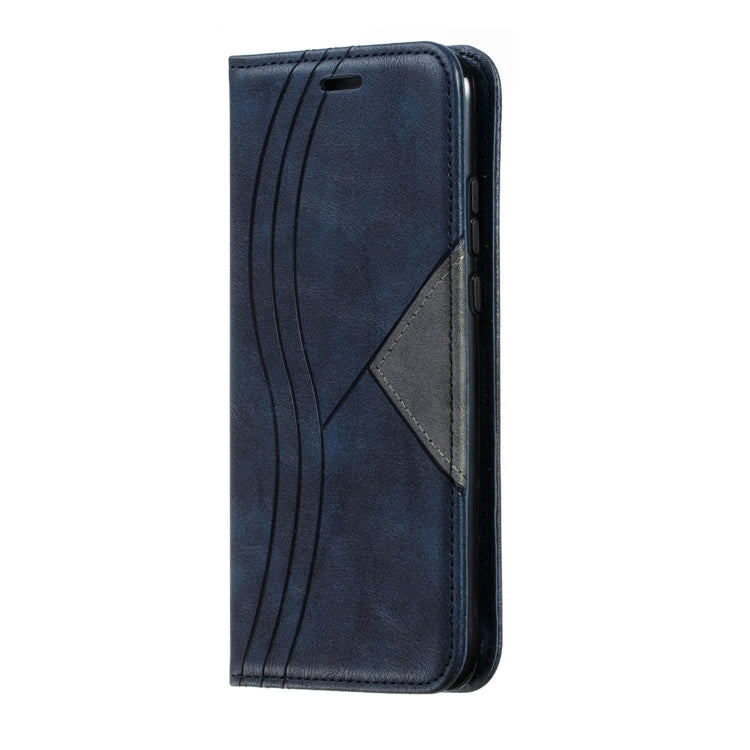 For Huawei P20 Lite Splicing Color Magnetic Hem Horizontal Flip Leather Case with Holder & Card Slots