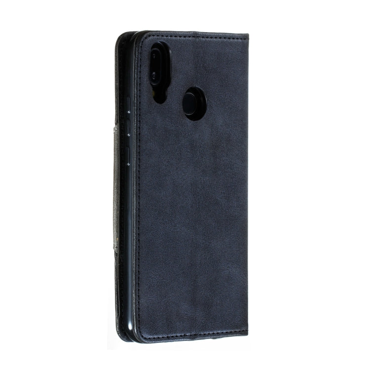For Huawei P20 Lite Splicing Color Magnetic Hem Horizontal Flip Leather Case with Holder & Card Slots