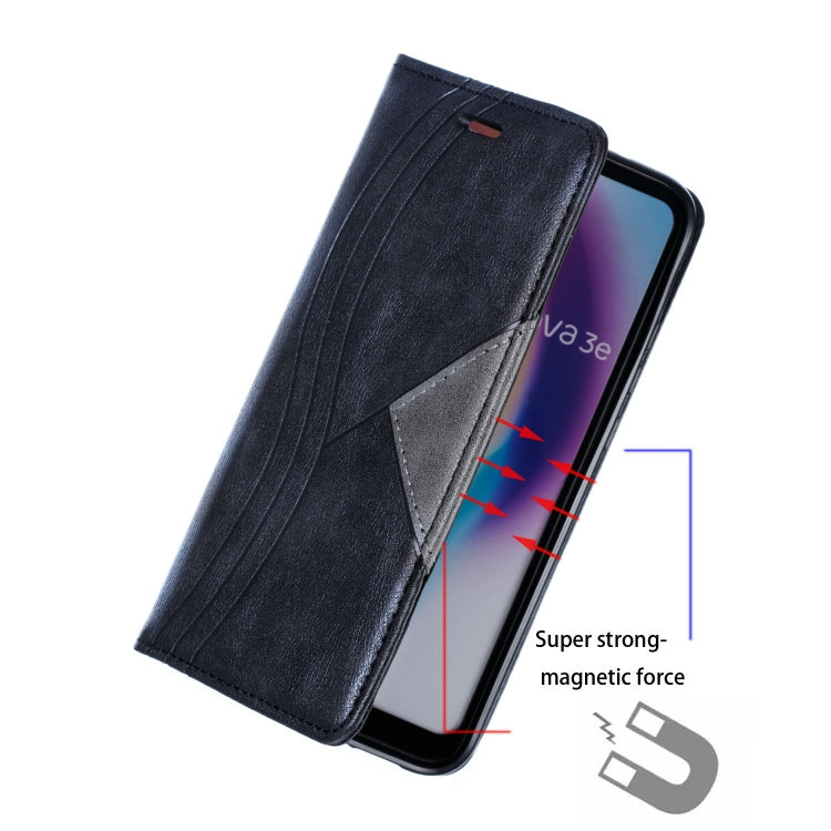 For Huawei P20 Lite Splicing Color Magnetic Hem Horizontal Flip Leather Case with Holder & Card Slots