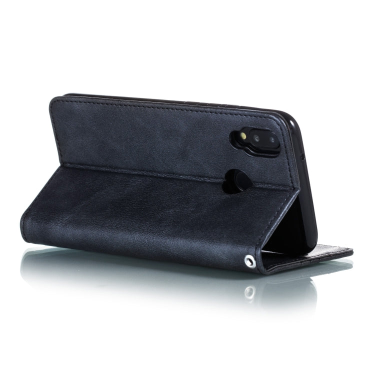 For Huawei P20 Lite Splicing Color Magnetic Hem Horizontal Flip Leather Case with Holder & Card Slots