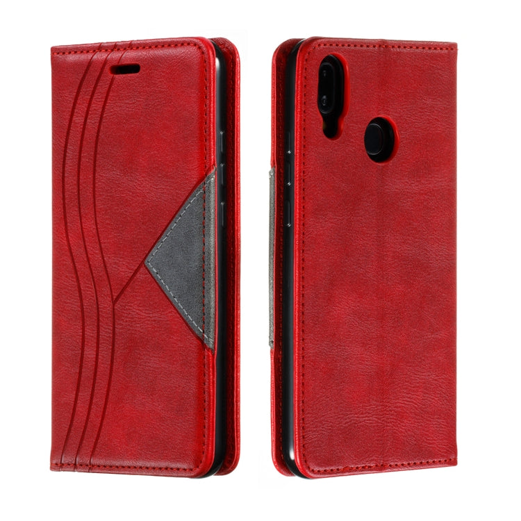 For Huawei P20 Lite Splicing Color Magnetic Hem Horizontal Flip Leather Case with Holder & Card Slots