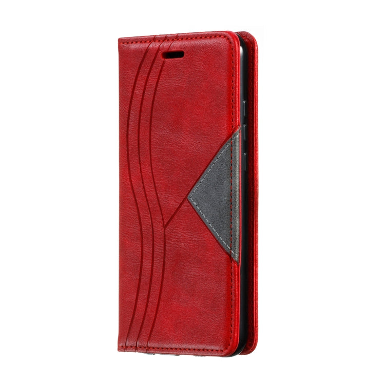 For Huawei P20 Lite Splicing Color Magnetic Hem Horizontal Flip Leather Case with Holder & Card Slots