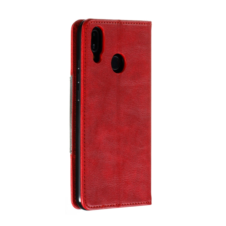 For Huawei P20 Lite Splicing Color Magnetic Hem Horizontal Flip Leather Case with Holder & Card Slots