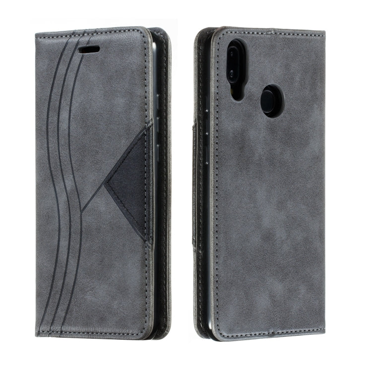 For Huawei P20 Lite Splicing Color Magnetic Hem Horizontal Flip Leather Case with Holder & Card Slots