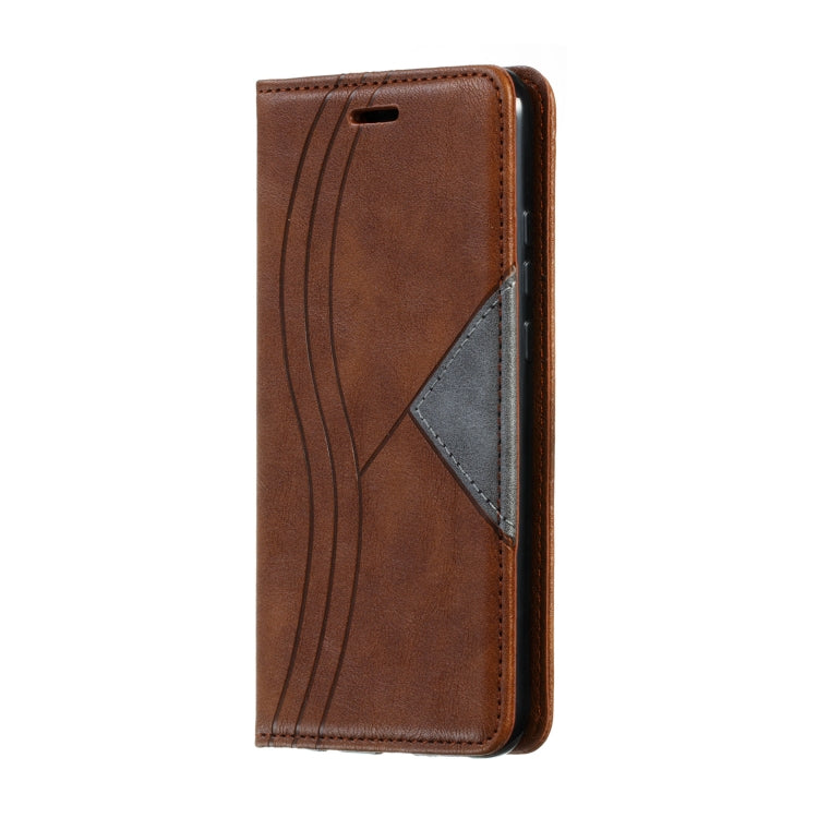For Huawei P20 Lite Splicing Color Magnetic Hem Horizontal Flip Leather Case with Holder & Card Slots
