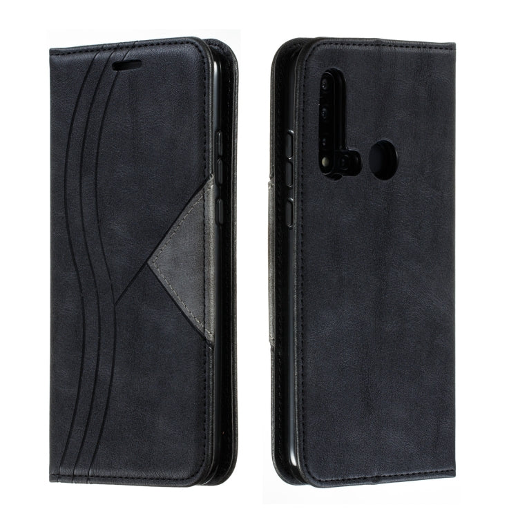 For Huawei P20 Lite 2019 / Nova 5i Splicing Color Magnetic Hem Horizontal Flip Leather Case with Holder & Card Slots