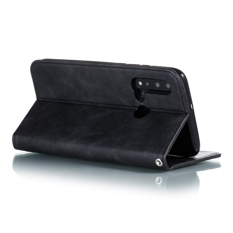 For Huawei P20 Lite 2019 / Nova 5i Splicing Color Magnetic Hem Horizontal Flip Leather Case with Holder & Card Slots
